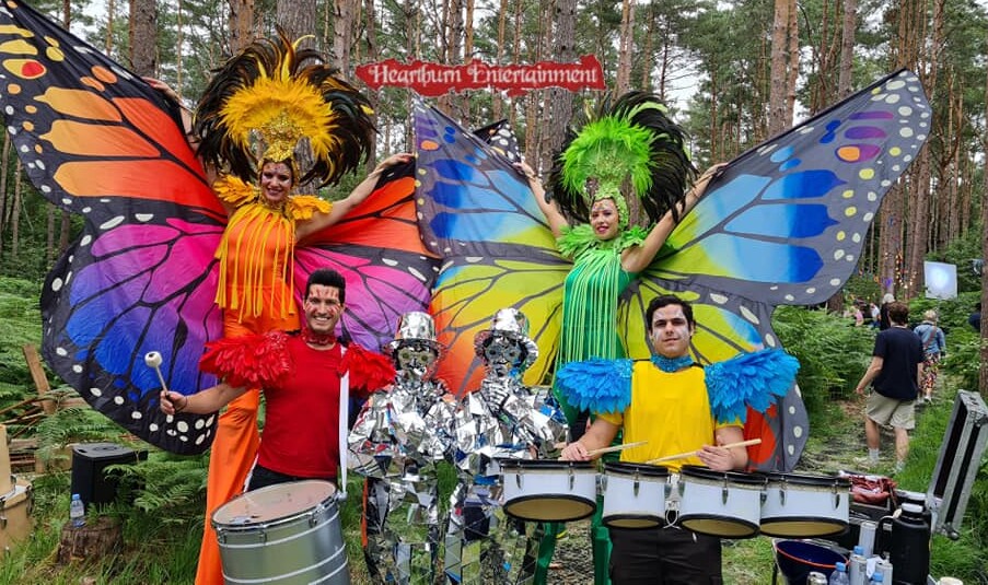 hire butterfly stilt walkers london